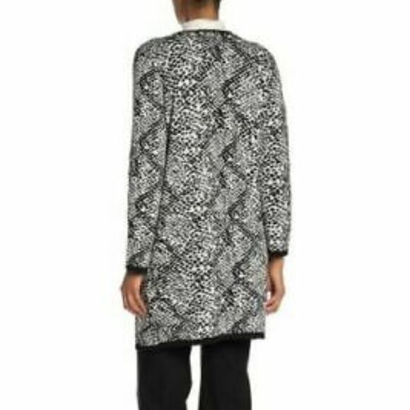 Calvin Klein Cardigan Sweater Open XS Animel Print Straight Hem NEW OVERSIZED - Picture 2 of 8